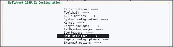 Host utilities configuration