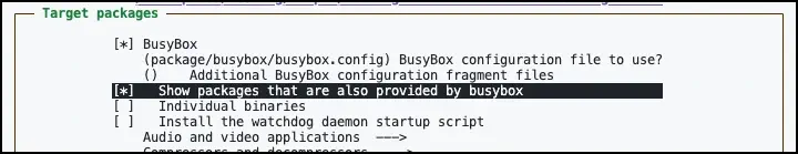 Busybox show other packages