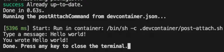 Getting User Input When Starting a Dev Container