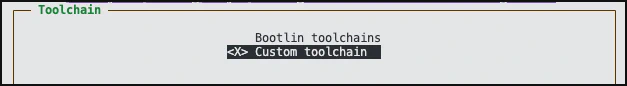 Select custom toolchain