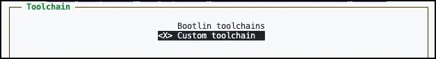 Select custom toolchain