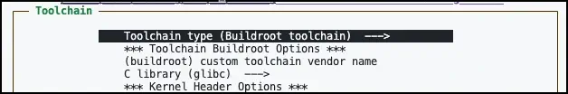 Selecting the toolchain type