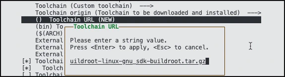 Selecting the toolchain URL