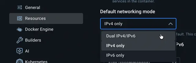 Docker configuration settings