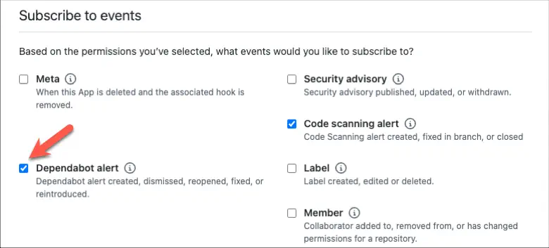 Subscribe to events interface